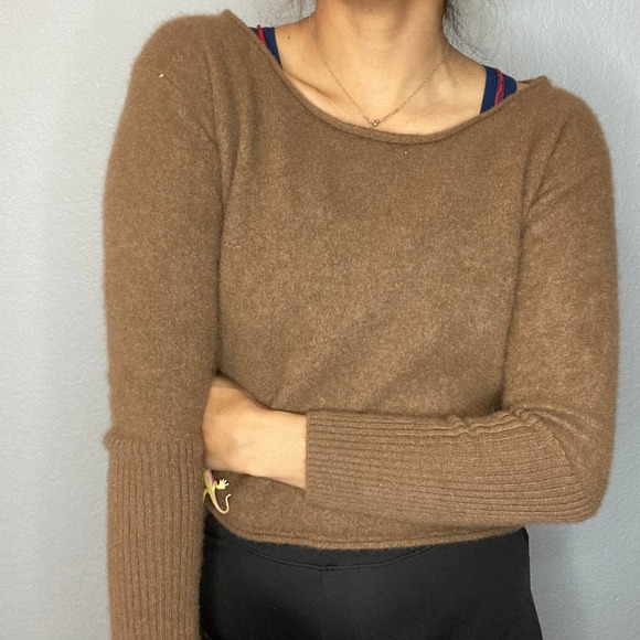 NAADAM Cashmere Crop Sweater Brown - Picture 5 of 10